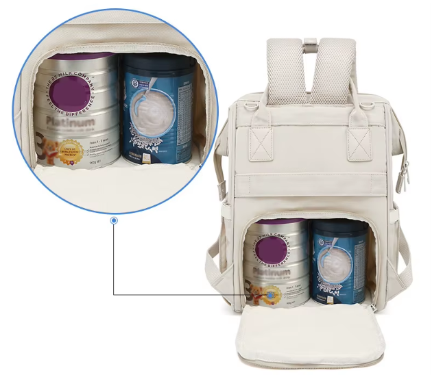 Sac à langer bleu à motifs jaunes, noir et  rose - BabyCarry