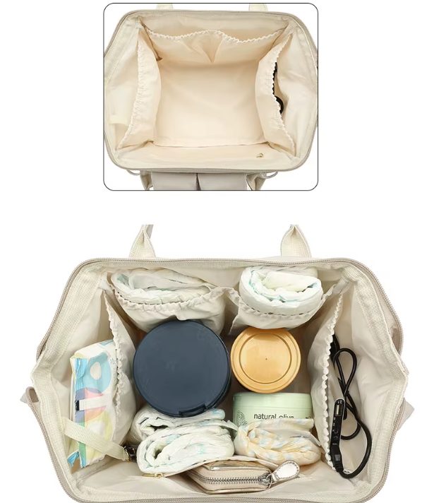 Sac à langer bleu à motifs jaunes, noir et  rose - BabyCarry