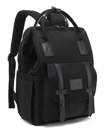 Sac à langer bleu à motifs jaunes, noir et  rose - BabyCarry