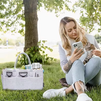 Organisateur de couches et objets avec poches – Panier de rangement en coton pour bébés et animaux - RangéCoton