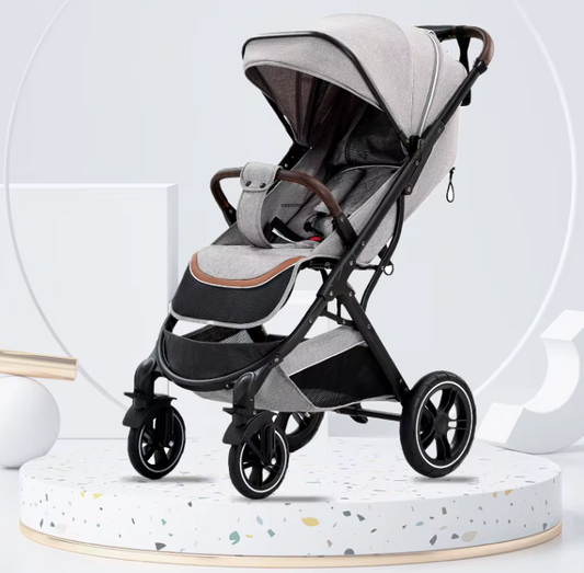 Poussette Bébé Haute Paysage Ultra-Légère – Pliable d’une Main, Voyage Avion, Amortisseurs 360°, Dossier Réglable 0-6 Ans