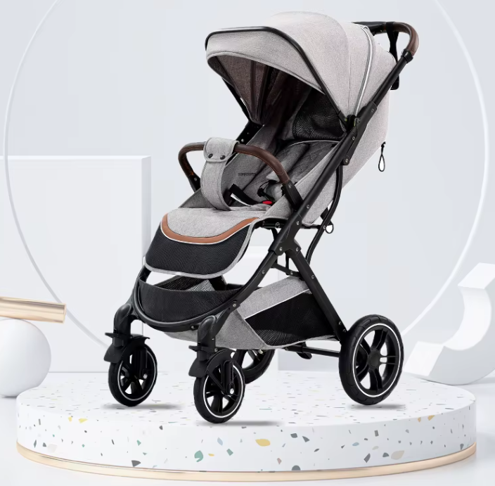 Poussette Bébé Haute Paysage Ultra-Légère – Pliable d’une Main, Voyage Avion, Amortisseurs 360°, Dossier Réglable 0-6 Ans