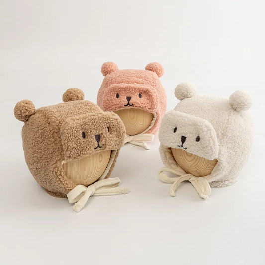 Chapeau bébé hiver ourson à liens - ChoupiBonnet