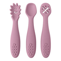Set de 3 Couverts en Silicone pour bébé, Plusieurs Couleurs - Couviset