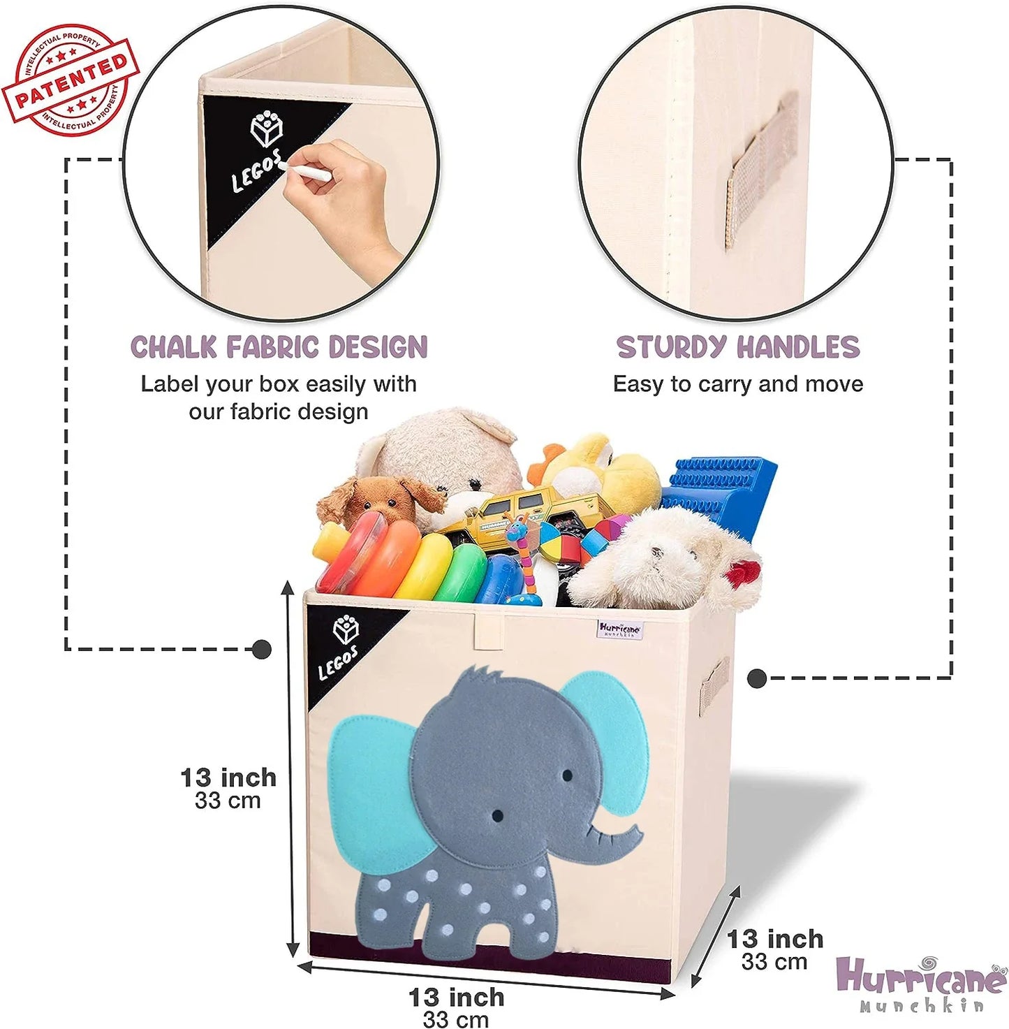 Boîte de Rangement Pliable en Tissu avec Motifs Animaux - BoxAnimauxPliant