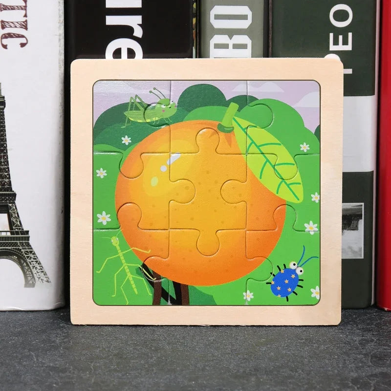 Puzzle en Bois 9 Pièces pour bébés, Multivariant - BoisCasse