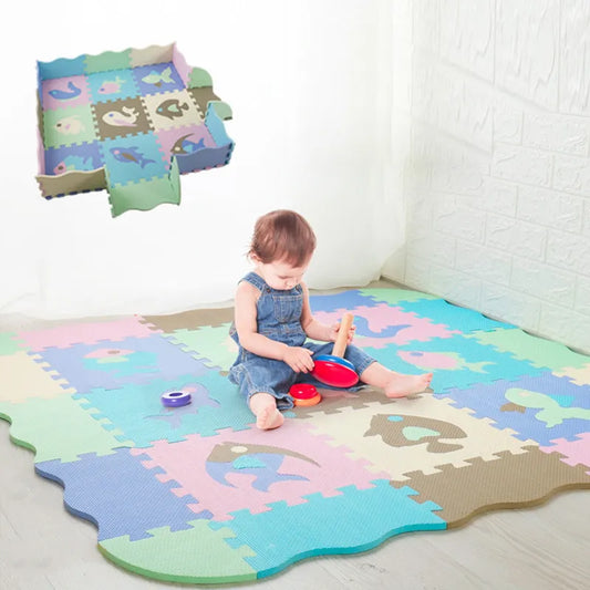 Tapis Puzzle 2 en 1: Ensemble de 25 Pièces  pour bébé- TapiPuzzl