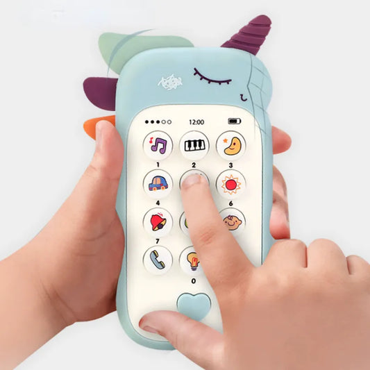 Téléphone Jouet avec Anneau de Dentition et Sons – Éveil et Amusement pour Bébé -DentiTélé