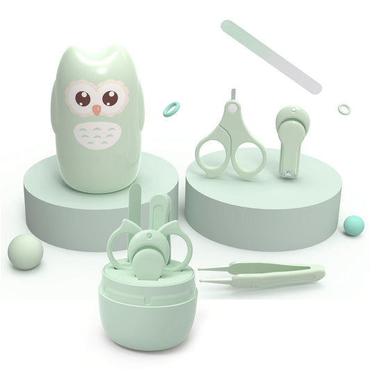 Trousse de Soins Bébé Hibou - Coupe-Ongles, Ciseaux, Lime et Pincette sans BPA - HootCare