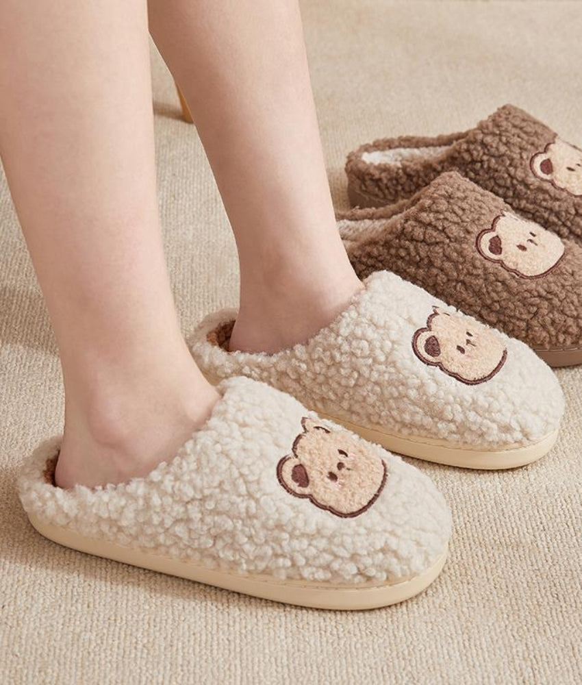 Chaussons Douceur Ourson Beige - ConfoDouceur