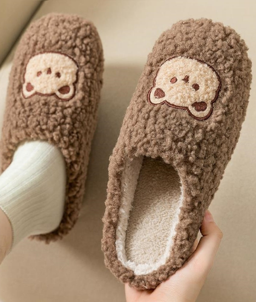 Chaussons Douceur Ourson Marron- ConfoDouceur