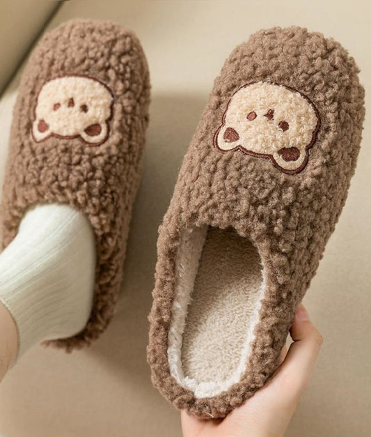 Chaussons Douceur Ourson Marron- ConfoDouceur