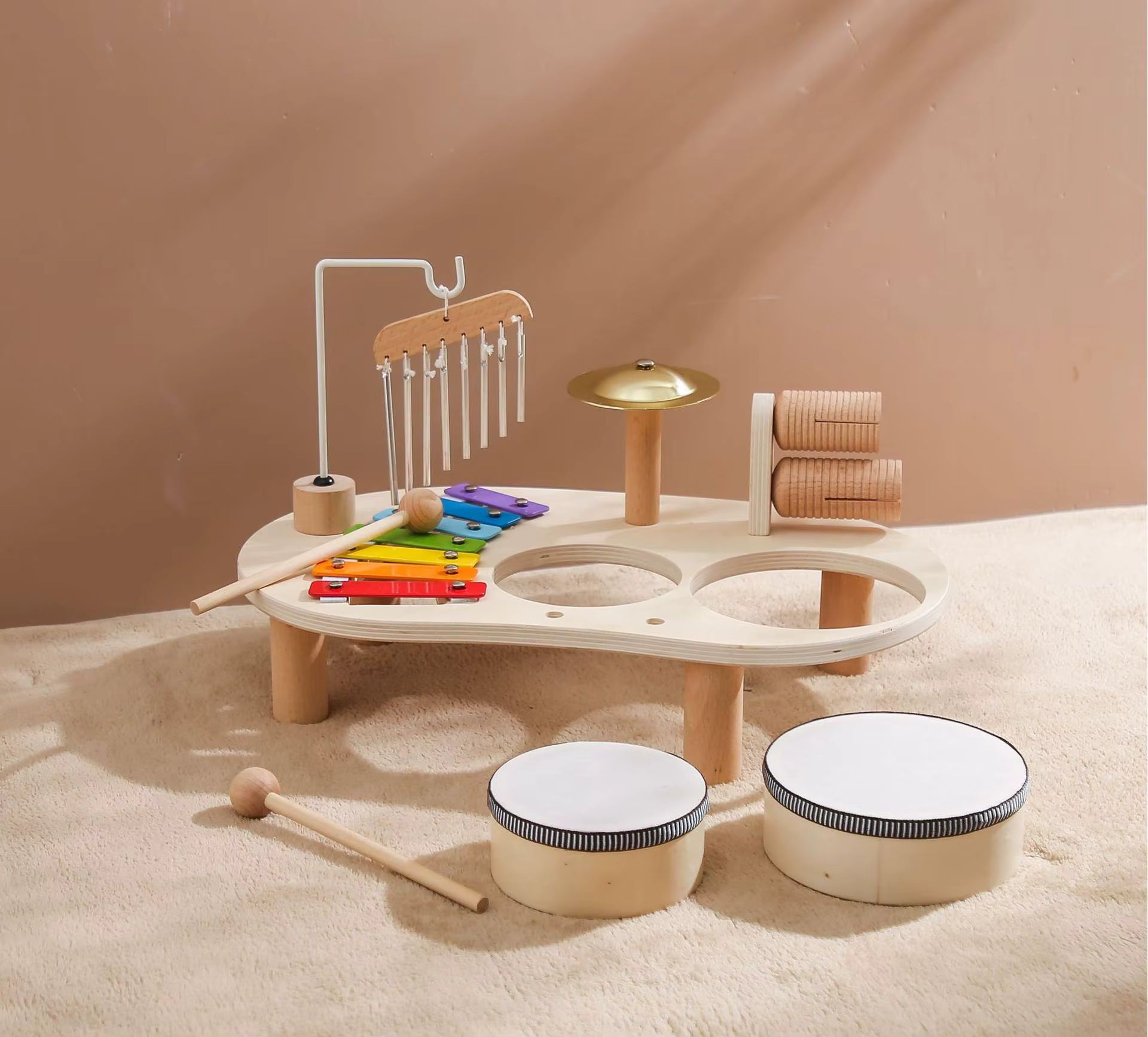 Ensemble d’Éveil Musical pour Bébé – Jouets Sonores en Bois et Métal (6 mois +) - MusiÉveil