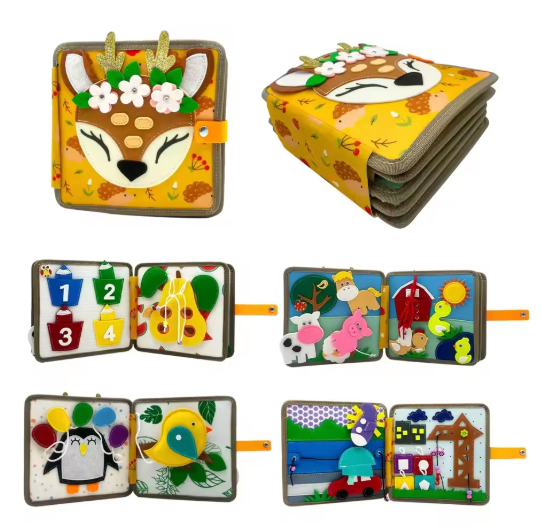 Livre d’Éveil en Tissu pour Bébé – Jouet Montessori Sensoriel (6 à 18 mois) - LivreBébé