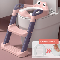 Réducteur de Toilette avec Marche Ajustable et Coussin Doux – Siège WC Enfant Pliable (1 à 7 ans) - Redutoil